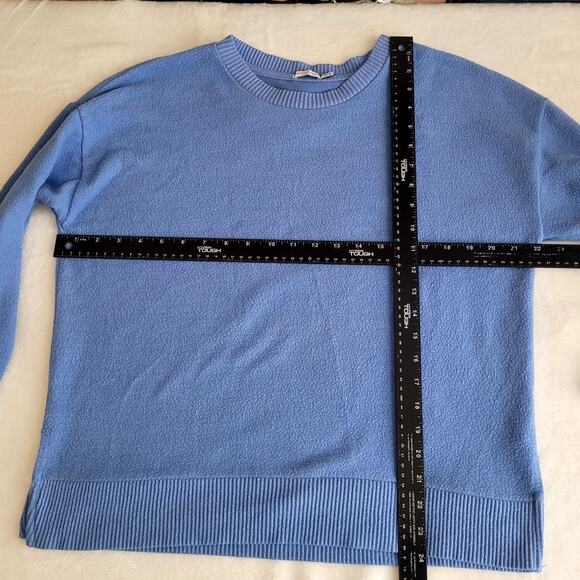 Stadivarius Blue Pullover Preppy Classic Soft‎ Touch Knit Sweater Size Medium - Picture 5 of 7